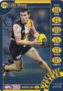2013 Team Zone AFL Team #116 Luke Shuey Front